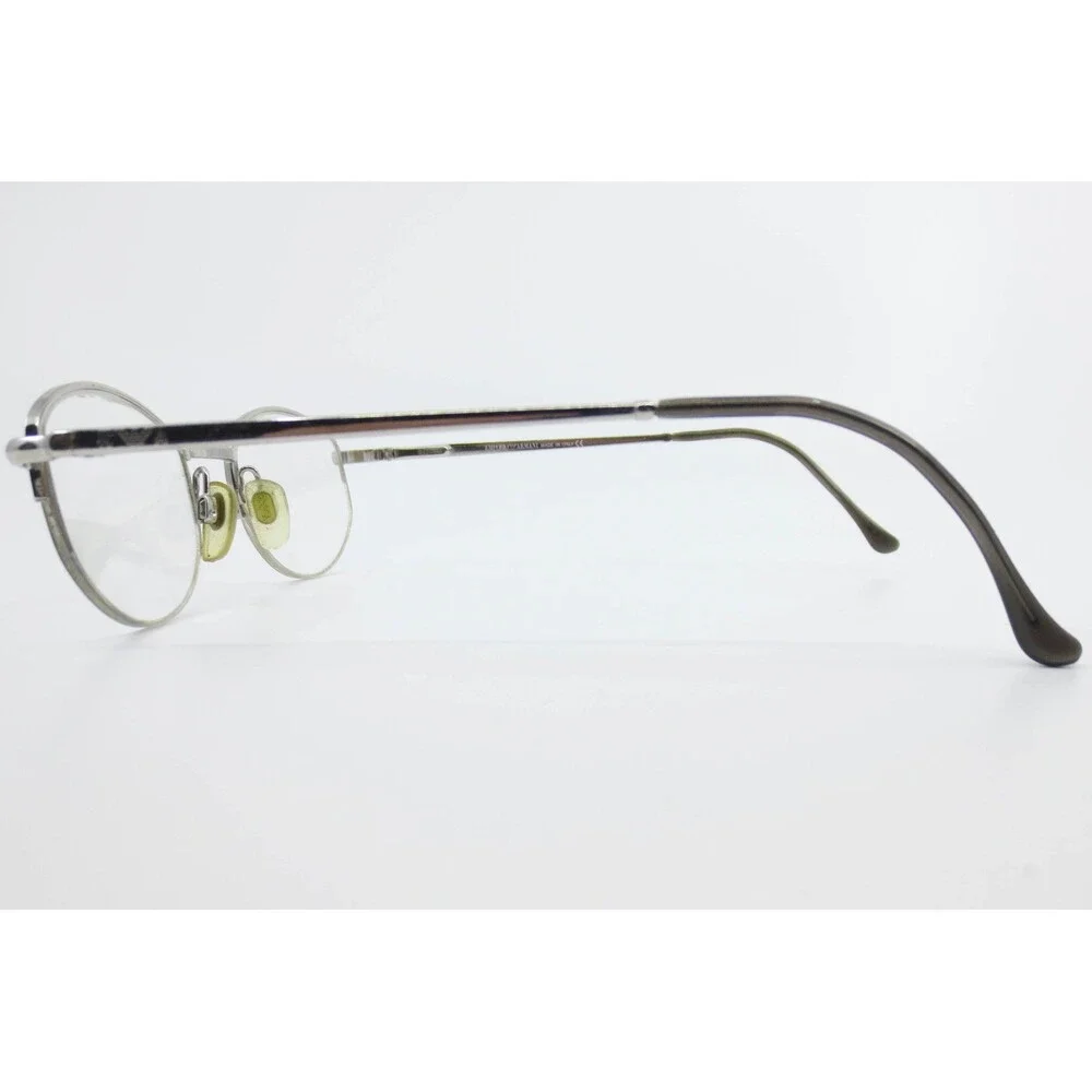 Emporio Armani 080 707 Silver Oval Semi Rimless Eyeglasses Made in Italy